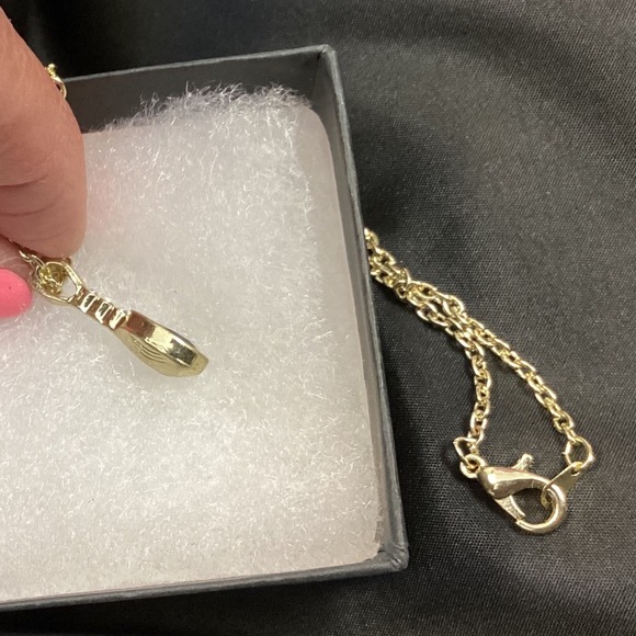 Sapphire Pendant Necklace Gold Tone Chain Bezel Set 2.00 ct - Picture 3 of 9